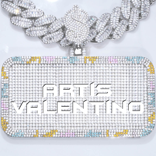 CUSTOM LETTER NECKLACE 3D COLORFUL SQUARE