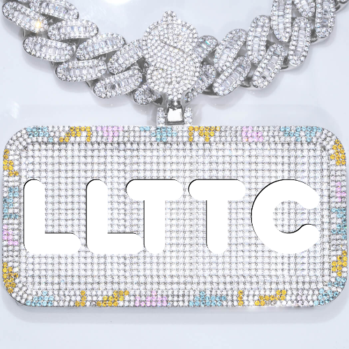 CUSTOM LETTER NECKLACE 3D COLORFUL SQUARE