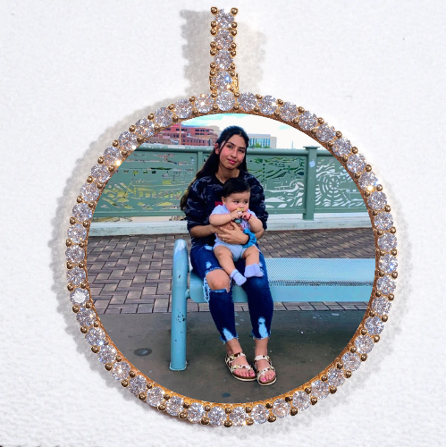 LARGE 3D CIRCLE CUSTOM PICTURE PENDANT
