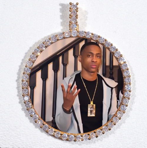 LARGE 3D CIRCLE CUSTOM PICTURE PENDANT