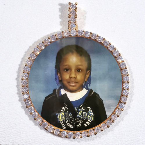 LARGE 3D CIRCLE CUSTOM PICTURE PENDANT