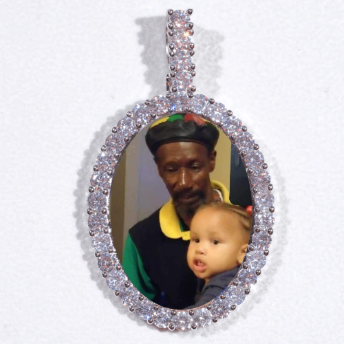 Large 3D Oval Custom Picture Pendant