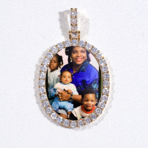 3D Oval Custom Picture Pendant