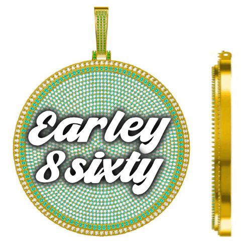 CUSTOM LETTER NECKLACE 3D BIG DISC