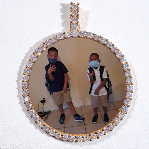 LARGE 3D CIRCLE CUSTOM PICTURE PENDANT