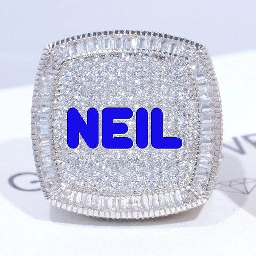 CUSTOM LETTER 3D ICED RING