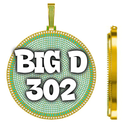 CUSTOM LETTER NECKLACE 3D BIG DISC