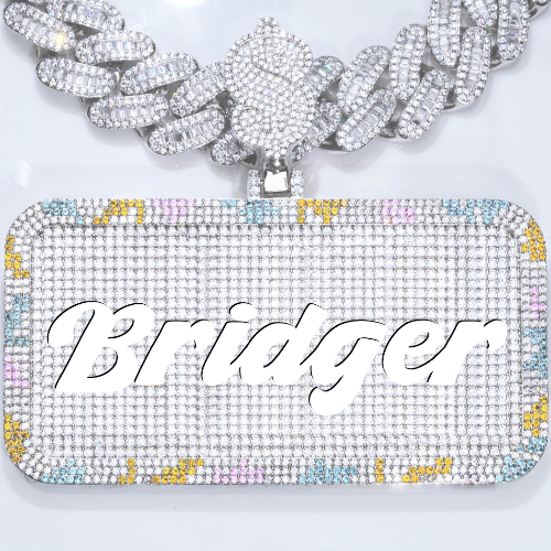 CUSTOM LETTER NECKLACE 3D COLORFUL SQUARE