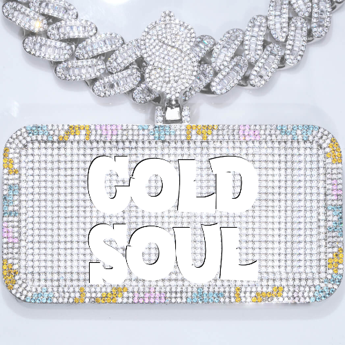 CUSTOM LETTER NECKLACE 3D COLORFUL SQUARE