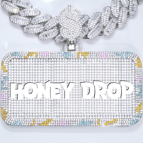 CUSTOM LETTER NECKLACE 3D COLORFUL SQUARE