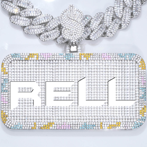 CUSTOM LETTER NECKLACE 3D COLORFUL SQUARE