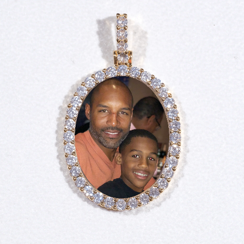 3D Oval Custom Picture Pendant