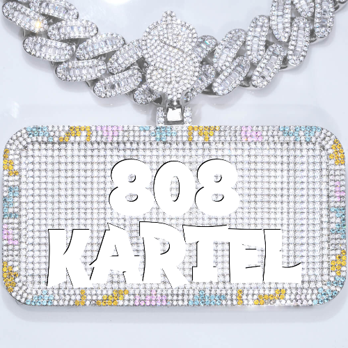 CUSTOM LETTER NECKLACE 3D COLORFUL SQUARE