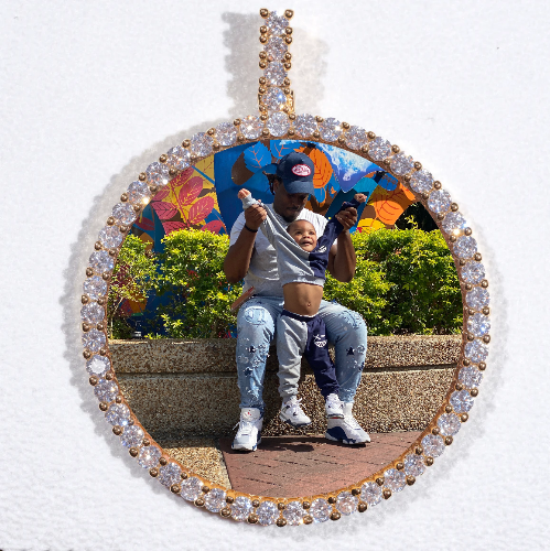LARGE 3D CIRCLE CUSTOM PICTURE PENDANT