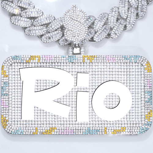 CUSTOM LETTER NECKLACE 3D COLORFUL SQUARE