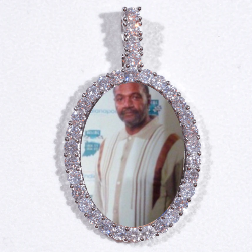 Large 3D Oval Custom Picture Pendant