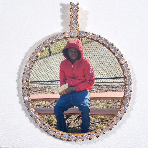 LARGE 3D CIRCLE CUSTOM PICTURE PENDANT