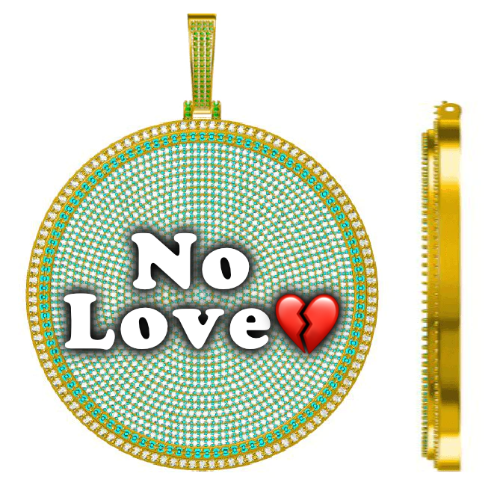 CUSTOM LETTER NECKLACE 3D BIG DISC