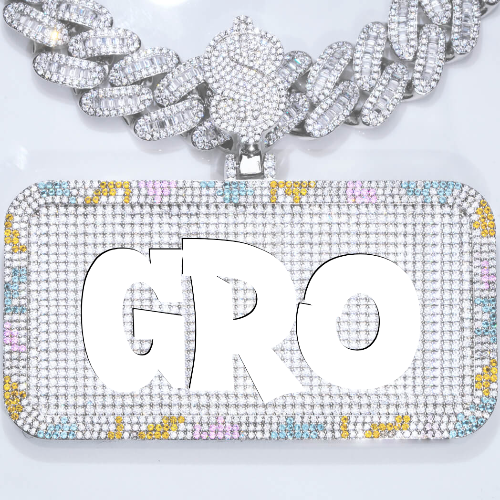 CUSTOM LETTER NECKLACE 3D COLORFUL SQUARE