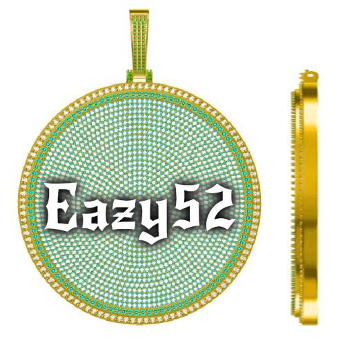 CUSTOM LETTER NECKLACE 3D BIG DISC