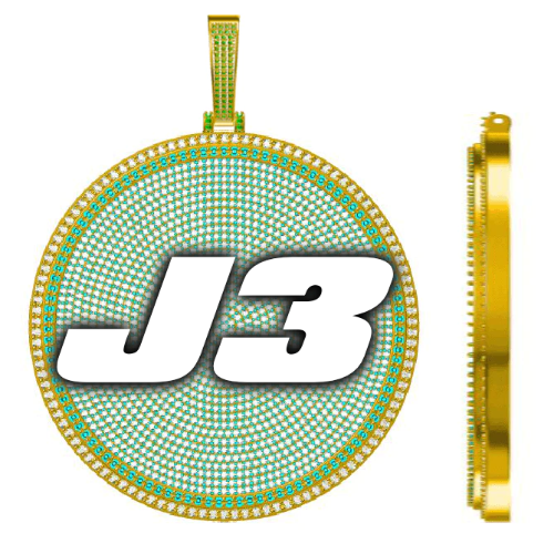 CUSTOM LETTER NECKLACE 3D BIG DISC