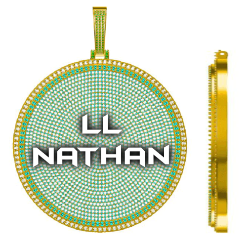 CUSTOM LETTER NECKLACE 3D BIG DISC