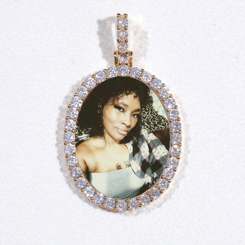 3D Oval Custom Picture Pendant