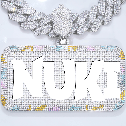 CUSTOM LETTER NECKLACE 3D COLORFUL SQUARE