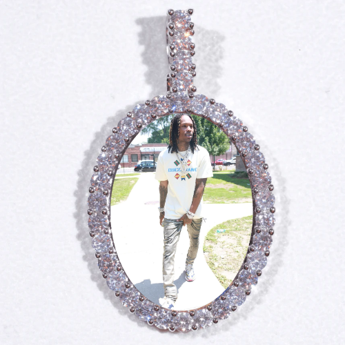 Large 3D Oval Custom Picture Pendant