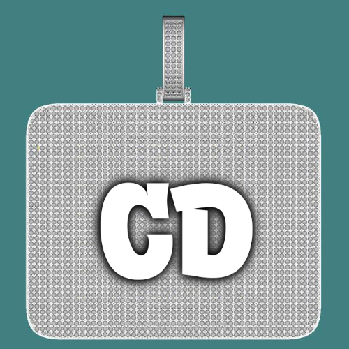 CUSTOM LETTER NECKLACE 3D BIG SQUARE