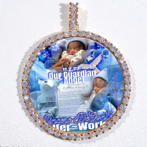 LARGE 3D CIRCLE CUSTOM PICTURE PENDANT