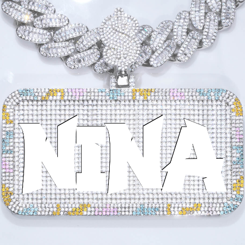CUSTOM LETTER NECKLACE 3D COLORFUL SQUARE