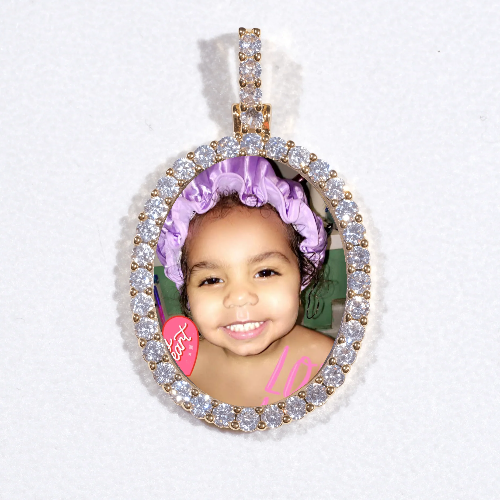 3D Oval Custom Picture Pendant