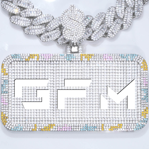CUSTOM LETTER NECKLACE 3D COLORFUL SQUARE