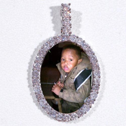 Large 3D Oval Custom Picture Pendant