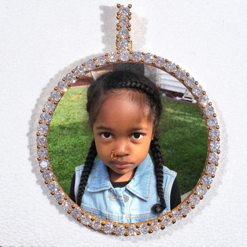 LARGE 3D CIRCLE CUSTOM PICTURE PENDANT