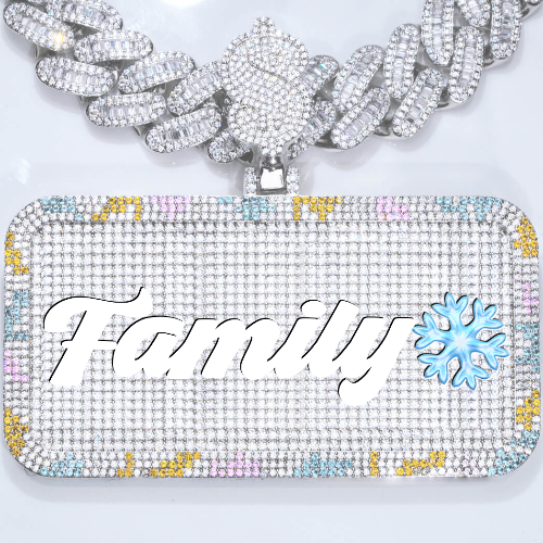 CUSTOM LETTER NECKLACE 3D COLORFUL SQUARE
