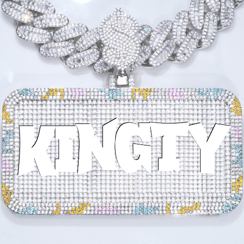 CUSTOM LETTER NECKLACE 3D COLORFUL SQUARE