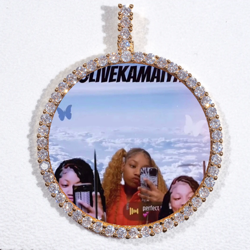 LARGE 3D CIRCLE CUSTOM PICTURE PENDANT