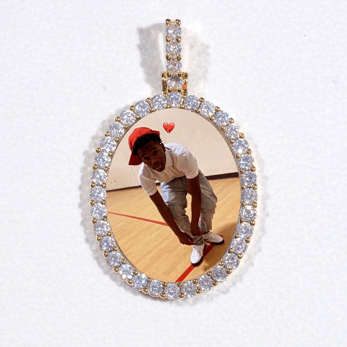 3D Oval Custom Picture Pendant