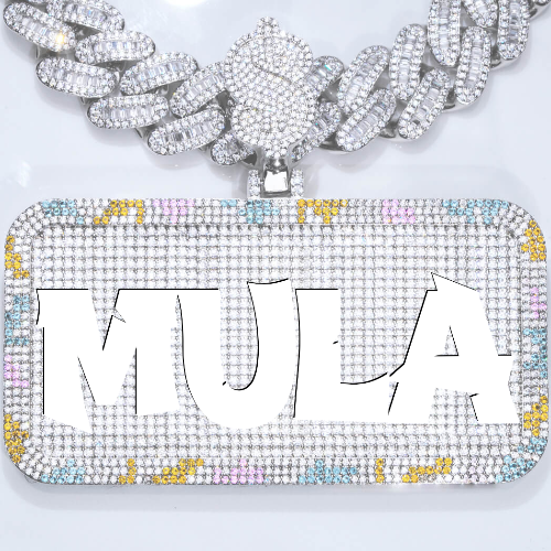 CUSTOM LETTER NECKLACE 3D COLORFUL SQUARE