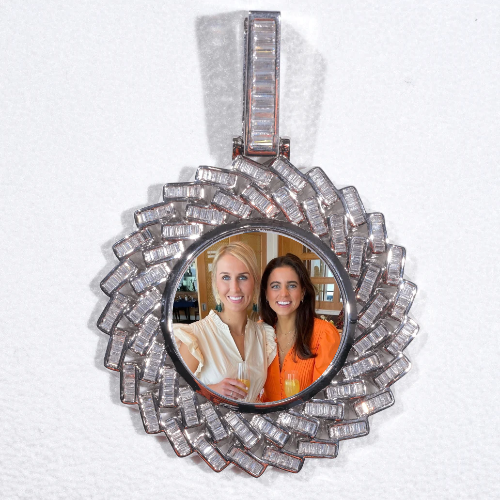 Large 3D Baguette Custom Picture Pendant