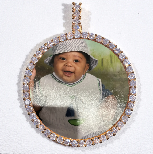 LARGE 3D CIRCLE CUSTOM PICTURE PENDANT