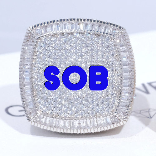 CUSTOM LETTER 3D ICED RING