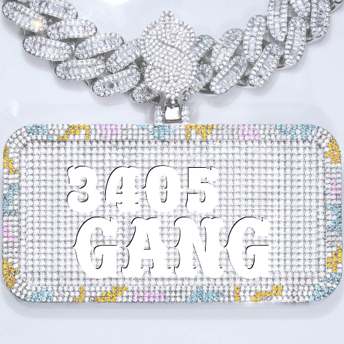 CUSTOM LETTER NECKLACE 3D COLORFUL SQUARE