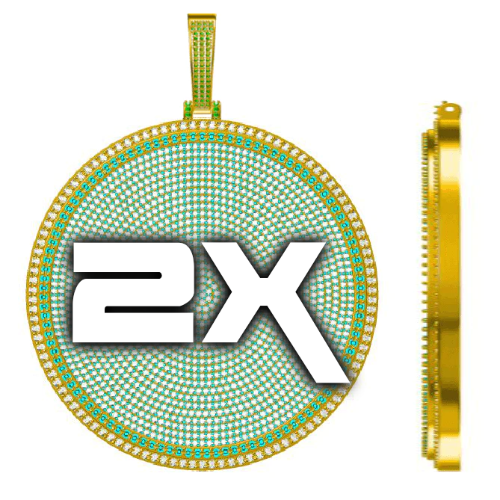 CUSTOM LETTER NECKLACE 3D BIG DISC