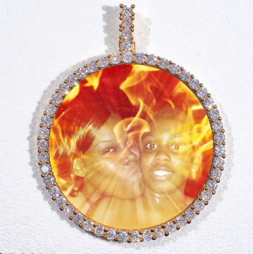 LARGE 3D CIRCLE CUSTOM PICTURE PENDANT