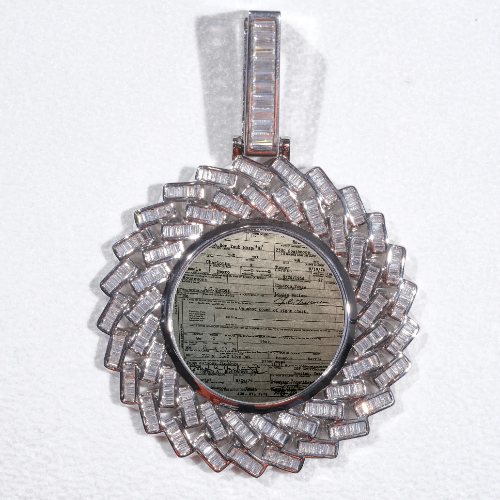 Large 3D Baguette Custom Picture Pendant