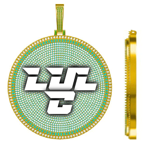 CUSTOM LETTER NECKLACE 3D BIG DISC