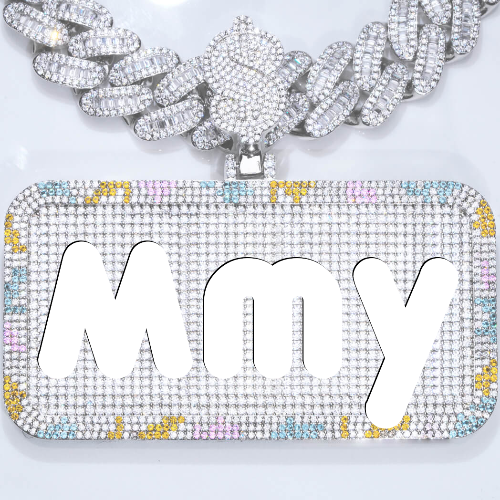 CUSTOM LETTER NECKLACE 3D COLORFUL SQUARE
